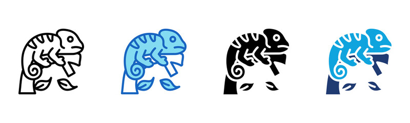 Chameleon icon Multi Style Vector Illustration