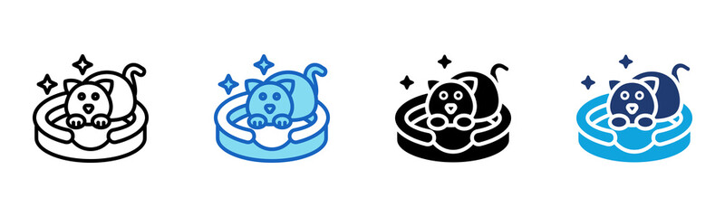Cat Bed icon Multi Style Vector Illustration