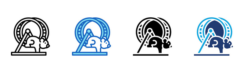 Hamster Wheel icon Multi Style Vector Illustration