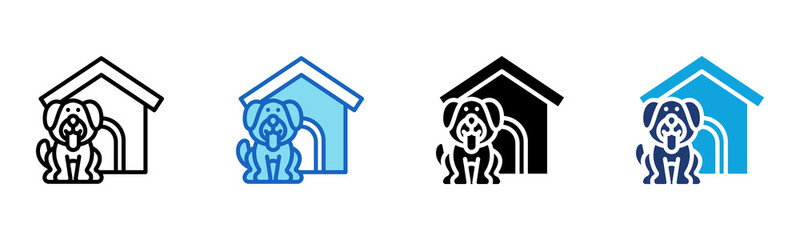 Dog Kennel icon Multi Style Vector Illustration