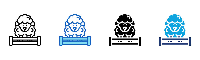 Sheep icon Multi Style Vector Illustration