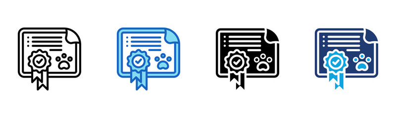 Health Certificate icon Multi Style Vector Illustration
