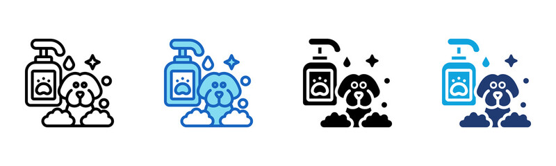 Pet Shampoo icon Multi Style Vector Illustration