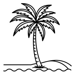 Obraz premium Tropical Beach Flat Vector Scene