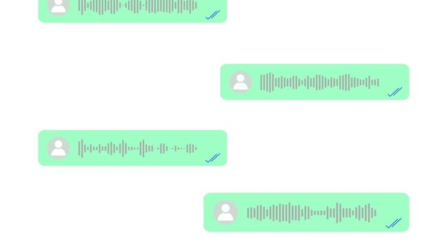 Voice Chat bubble message animation isolated on white background