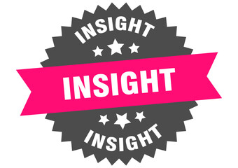 insight. insight round pink label isolated on transparent background