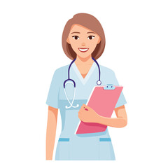 Fototapeta premium Portrait of a Professional Asian Female Nurse with Medical Equipment - AI Generated