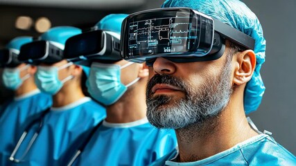 Surgical Team Using Virtual Reality Technology in Operating Room - Powered by Adobe