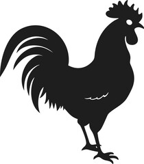 Silhouette of a Proud Rooster Symbolizing Farm Life and Early Mornings with a Traditional Symbol of Agriculture and Rural Heritage