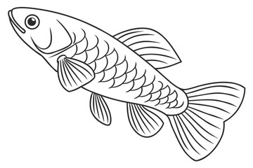 coloring page line art the killifish black vector (1) 