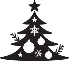 Set of winter and christmas silhouettes. Christmas collection.