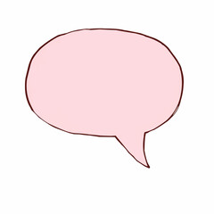 Fototapeta premium Pink speech bubble with outline for text or dialogue 