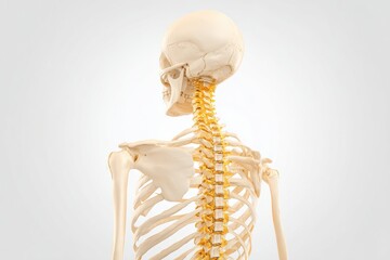 Fototapeta premium x-default Human Skeleton Back View with Spinal Column Highlighted