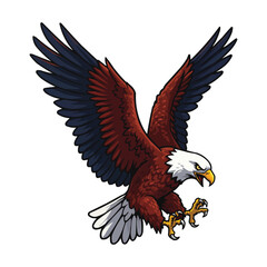 Obraz premium Majestic Bald Eagle Soaring with Wings Spread Wide