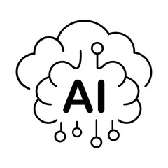 Brain Cloud AI icon. Vector icon design