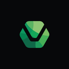 Hexagon Letter V Logo Design Vector Template
