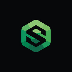 Hexagon Letter S Logo Design Vector Template