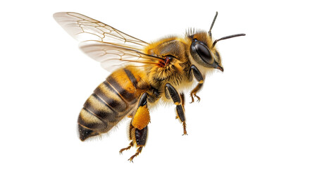 Isolated Flying Honey Bee