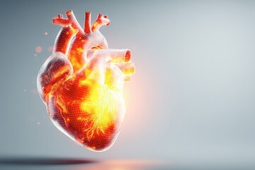 x-default Human Heart Anatomy: 3D Wireframe Model