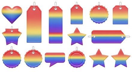 Rainbow gradient tags set