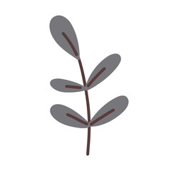 Elegant hand drawn dark grey leaf illustration with minimalist design, great for autumn themes, nature crafts, digital art, and forest decor.