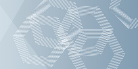 Fototapeta premium Abstract hexagon lines on gray background. Geometric stripe line art design type3