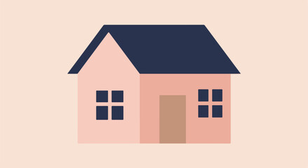 Minimalist home illustration, clean background, ideal for real estate or home design
