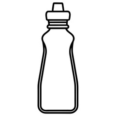 Minimalist Reusable Water Bottle Icon – Clean Line Art Vector Illustration