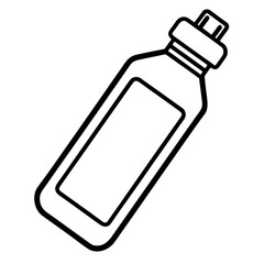 Minimalist Reusable Water Bottle Icon – Clean Line Art Vector Illustration