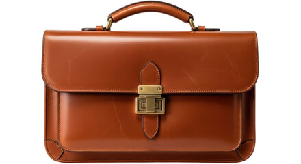 Isolated Brown Leather Briefcase