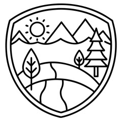 Minimalist Nature Protection Icon - Clean Line Art Vector Design for Eco-Friendly Projects