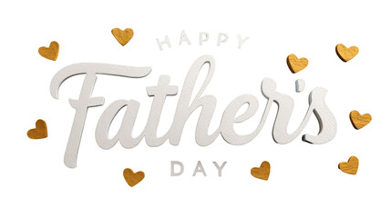 Elegant Father's Day greeting card design with decorative hearts, perfect for celebrations and backgrounds on transparent background