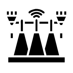 Craft a detailed silhouette of a Smart Grids Energy