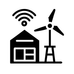 Craft a detailed silhouette of a Smart Grids Energy