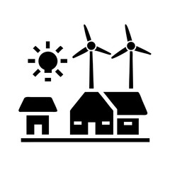 Craft a detailed silhouette of a Smart Grids Energy