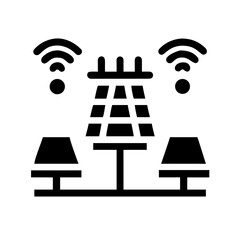 Craft a detailed silhouette of a Smart Grids Energy