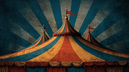 Vintage Circus Tent with Striped Pattern
