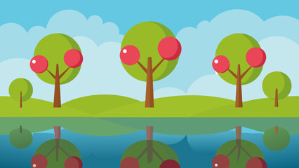 spring landscape with trees