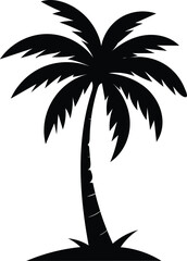 Obraz premium Coconut Tree Silhouette Vector – Minimal Tropical Palm Icon Illustration