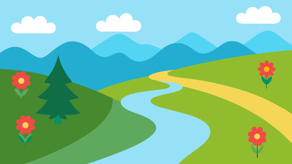 Obraz premium summer landscape with mountains