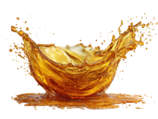 Splashing beverage action studio high-resolution image bright light. Isolated on transparent background, png.