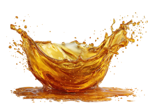 Splashing beverage action studio high-resolution image bright light. Isolated on transparent background, png.
