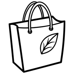 Minimalist Eco-Friendly Shopping Bag Vector Icon — Clean Line Art Design for Sustainable Living