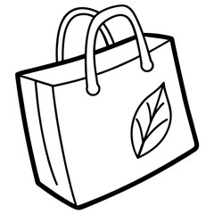Minimalist Eco-Friendly Shopping Bag Vector Icon — Clean Line Art Design for Sustainable Living