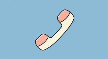 Phone handset icon on solid background used for contact or communication