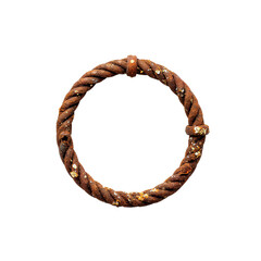 Fototapeta premium Rusty wire ring, weathered and vintage, isolated on transparent background 