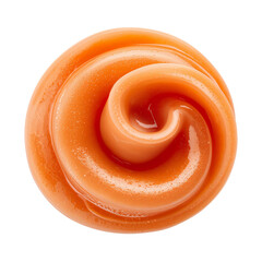 Orange swirl cream, abstract food, isolated on transparent background
