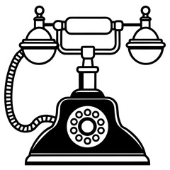 Rotary Dial Phone – Antique Art Vector