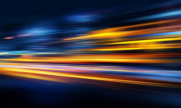Abstract motion blur background with city night light trails, a business concept of fast speed and technology. - Powered by Adobe