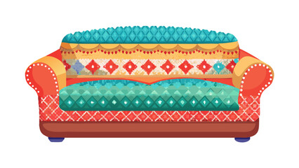 Indian Pattern Cozy Armchair Vector Icon SVG